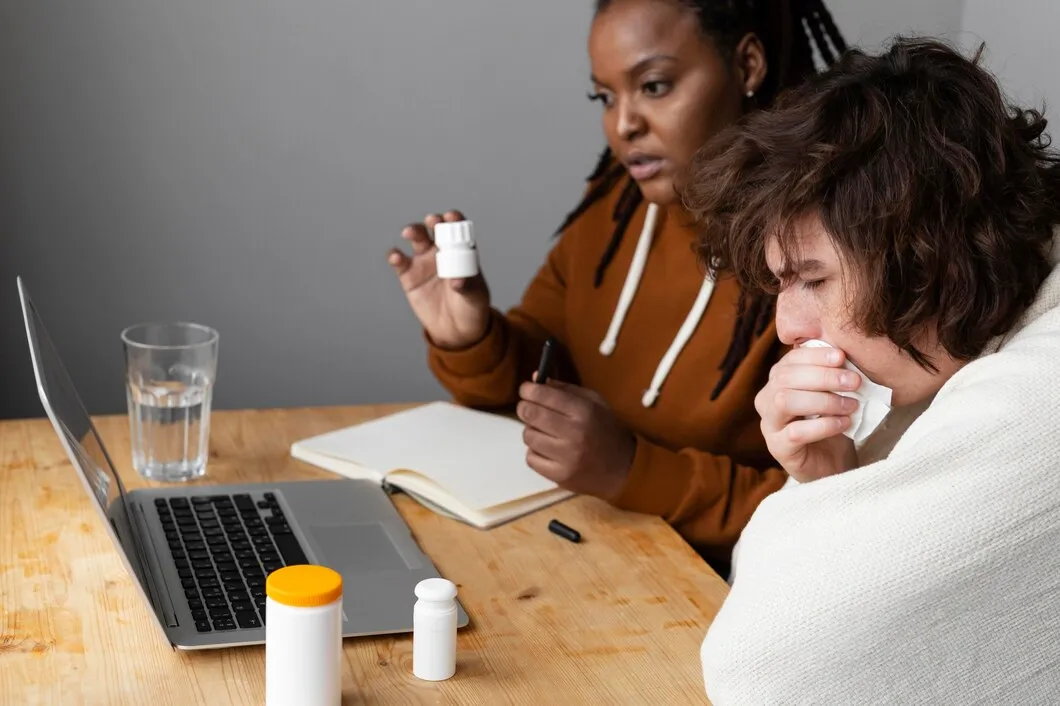 Young sick man from Nevada having a video consultation with a doctor