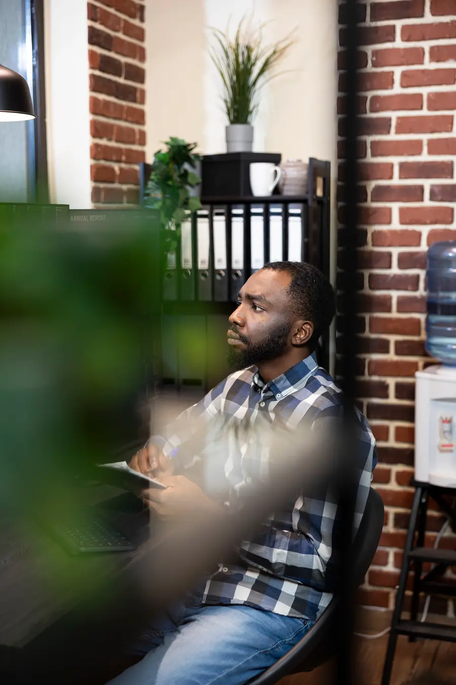 Adult man participating in individual online adult therapy session at Mentally Healthy Care in Long Beach
